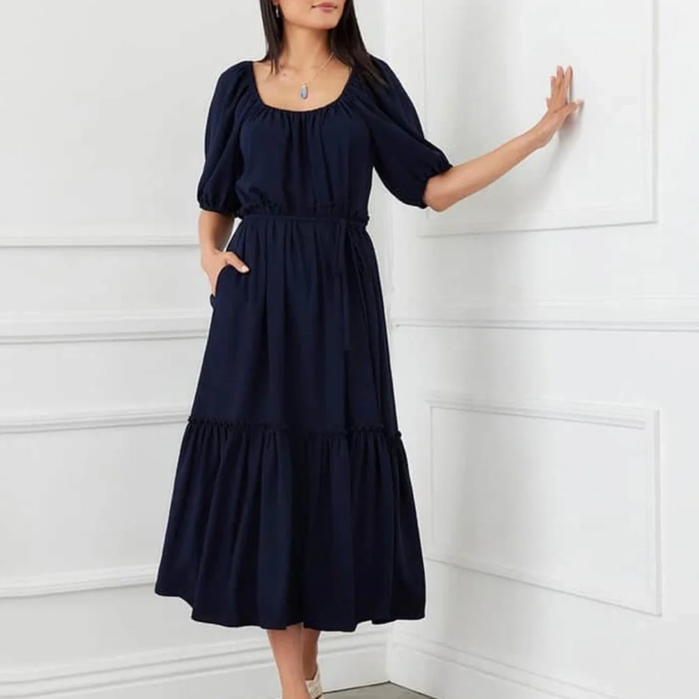 Karen Kane | Puff Sleeve Dress - Picture 1 of 9